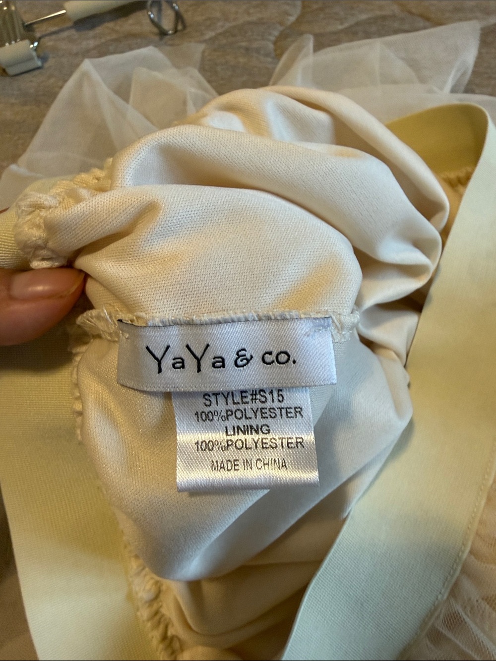 Layered Tulle A-Line Skirt in Light Beige - Picture 4 of 5